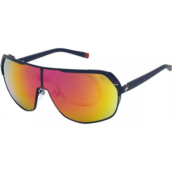 FILA Men's SFI12599R22X Shield Sunglasses in Blue