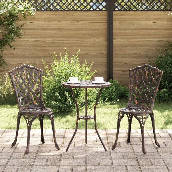 Berkfield Home Bronze Cast Aluminium Small Durable Outdoor Dining Set