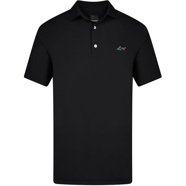 Greg Norman Men's 'Shark' Core Polo Shirt in Black | Size: 2XL