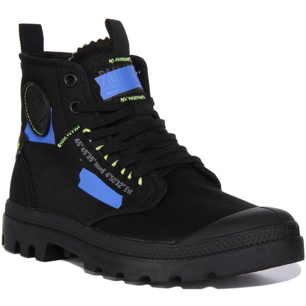 Palladium 'Pampa Hi' Textile Ankle Boots in Blue | Size: 11