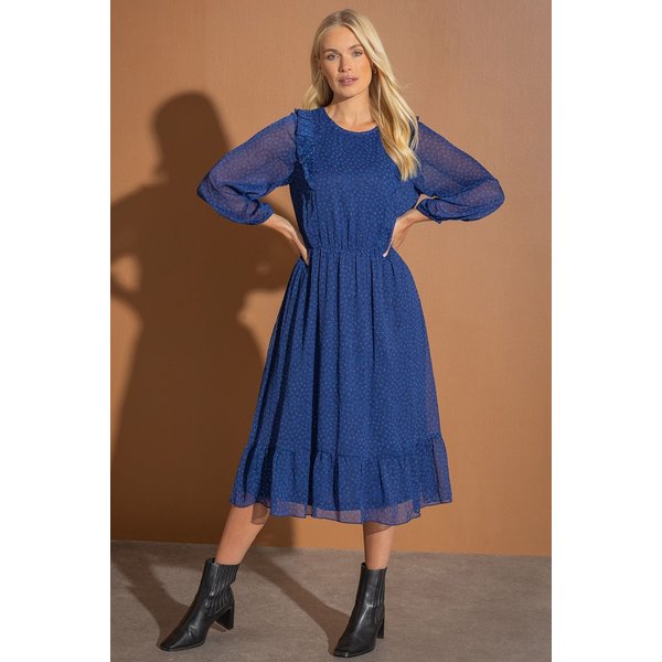Klass. Women's Floral Chiffon Dress - Cobalt