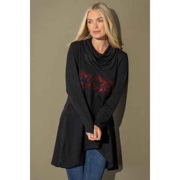 Klass. Women's Embellished Star Knitted Tunic Top