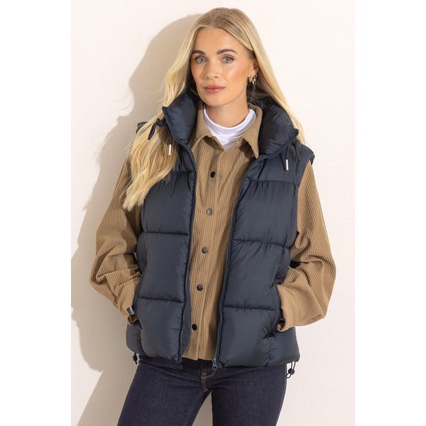 Klass. Women's Padded High Collar Gilet - Midnight