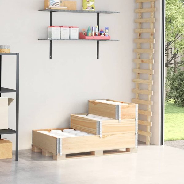 Berkfield Home 3-Tier Raised Bed 120x80 cm Solid Wood Pine in Brown