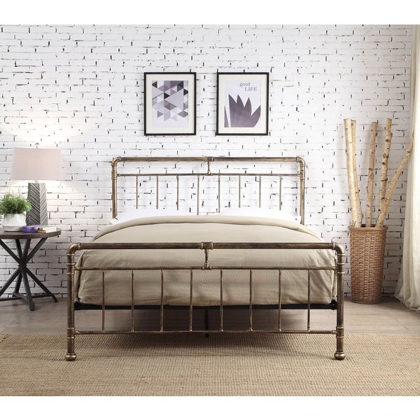 Flintshire Cilcain Metal Bed Frame 3Ft Single Antique Bronze, Gold