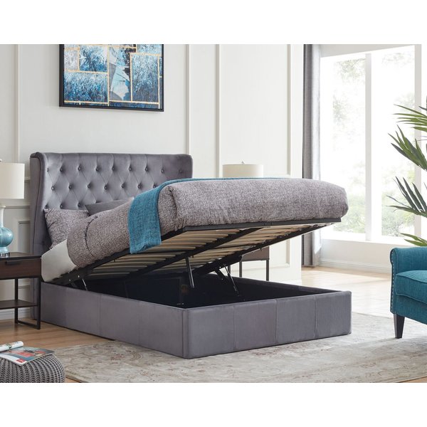 Flintshire Furniture Ltd Holway End Opening Ottoman Bed in Grey | Size: Double