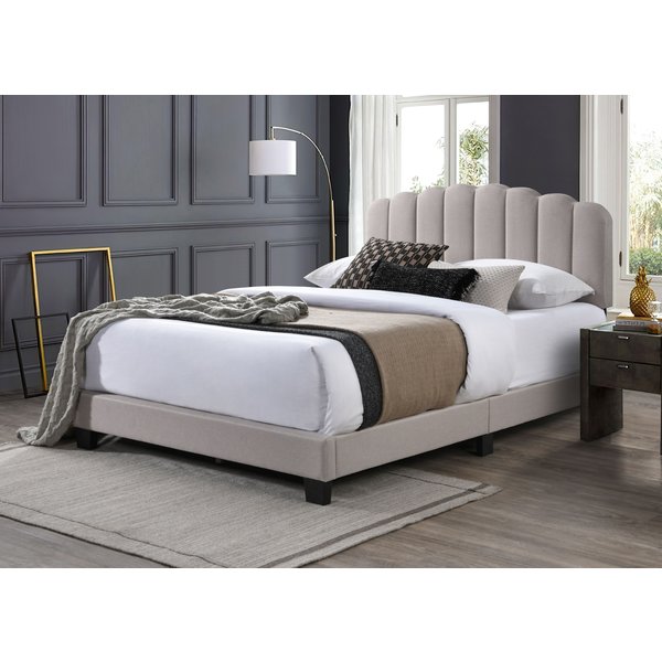 Flintshire Furniture Ltd Hope Fabric Bed Frame in Pebble in Light Beige | Size: Double