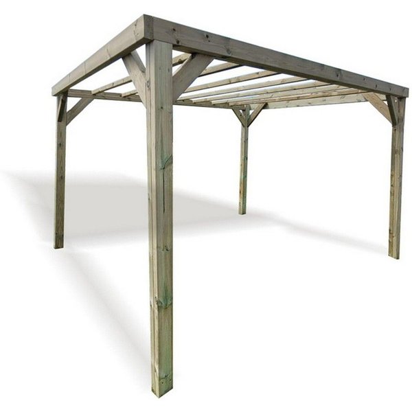 Churnet Valley Garden Furniture Ltd Heavy Duty Pergola - L300 x W300 x H230 cm - Min. Assembly Required in Brown