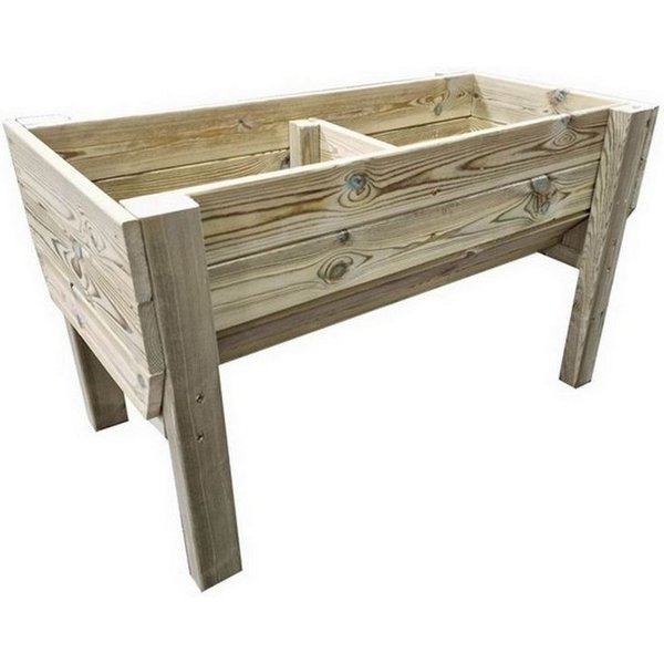 Churnet Valley Garden Furniture Ltd Raised Veg Trug Planter - L52 x W180 x H60 cm - Min. Assembly Required in Brown