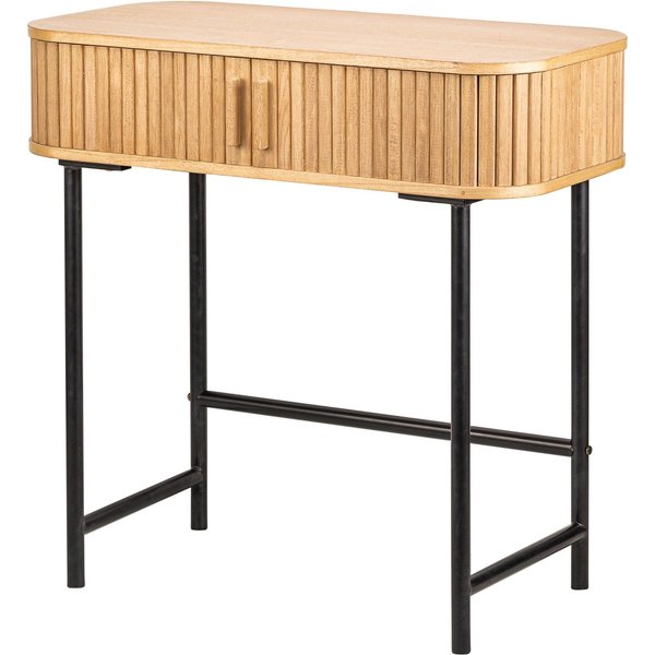 Nordlys Console Table in Metal & Wood with 2 Doors in Brown