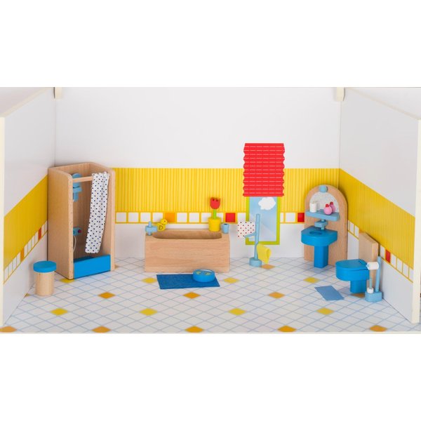Goki Furniture Ror Flexible Puppets Bathroom 17 Pieces | Size: 1 Pack