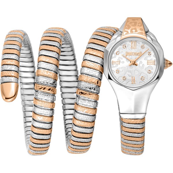 Just Cavalli Women's Ravenna Quartz Silver & Rose Gold Dial Watch