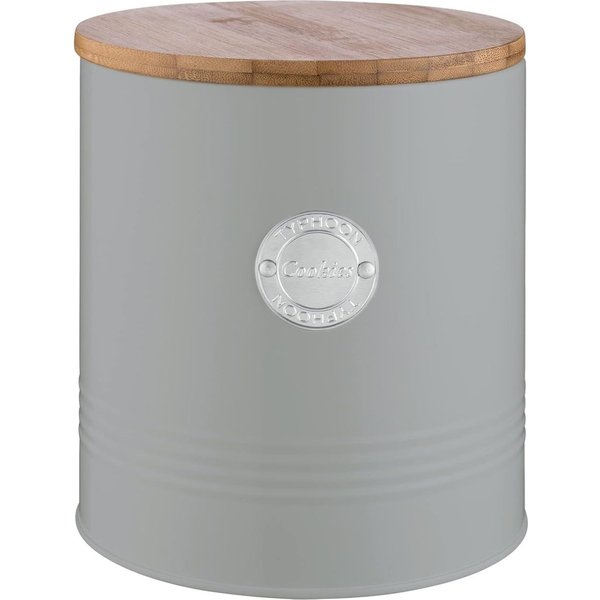 Typhoon Living Cookie Storage Jar 3.4 Litres with Bamboo Lid - Grey
