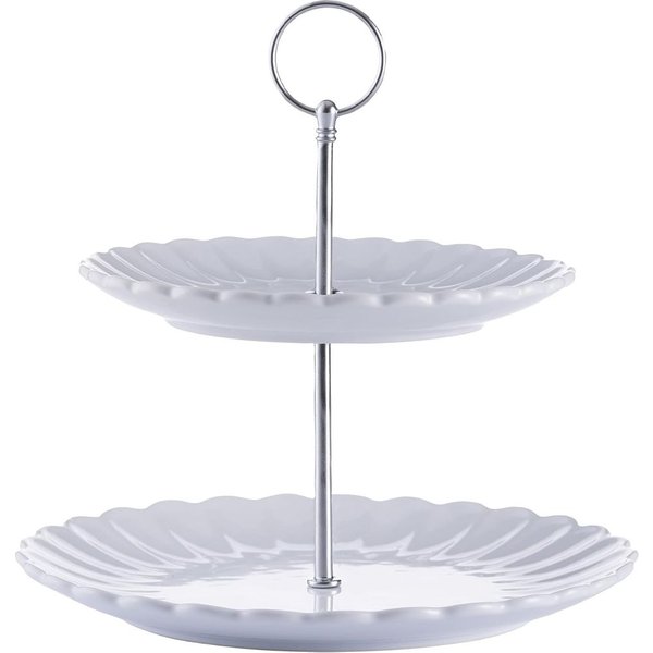 Price & Kensington Luxe 2 Tier Cake Stand White
