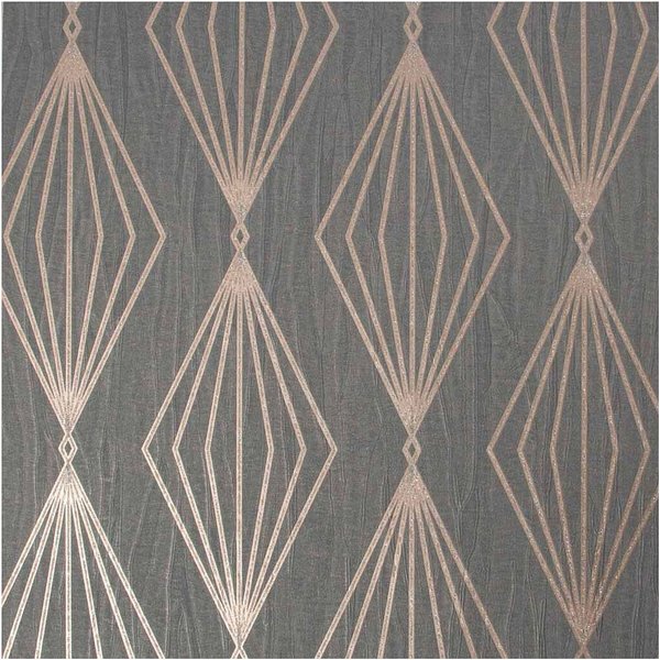 Boutique Marquise Geo Smokey Quartz Wallpaper in Grey | Size: 10000mm x 520mm
