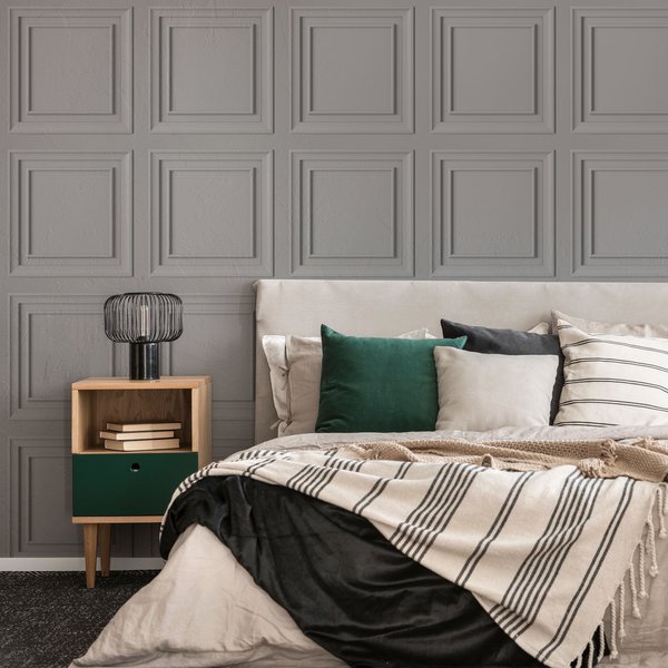 Fresco Wood Panel Wallpaper in Grey | Size: 10000mm x 520mm