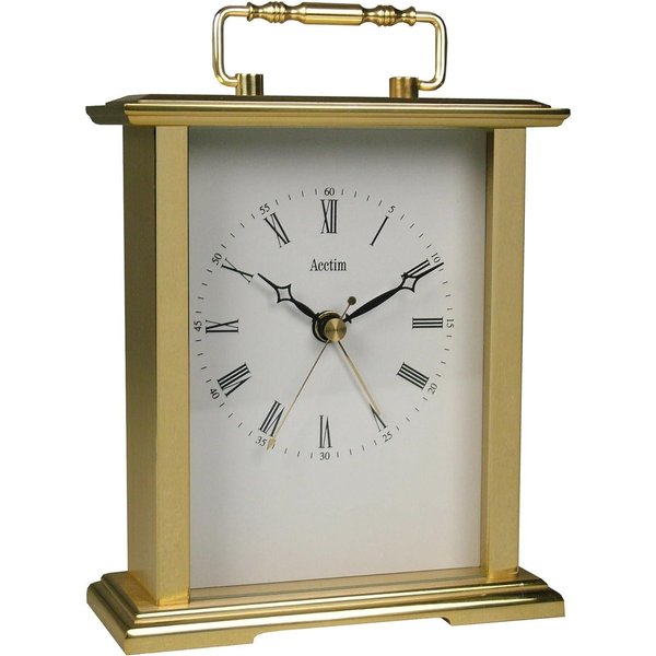 Acctim Gainsborough Mantel Clock Quartz Polished Metal Carriage Clock Energy Efficient Movement in Gold