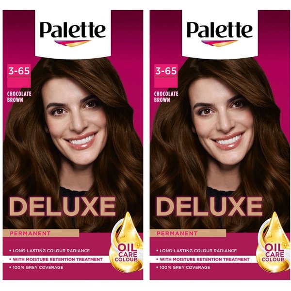 Schwarzkopf Deluxe Creme Colouration 3-65 Chocolate Brown 'Hair Dye', 2 Pack