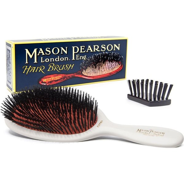 Extra Large Pure Bristle Hair Brush White