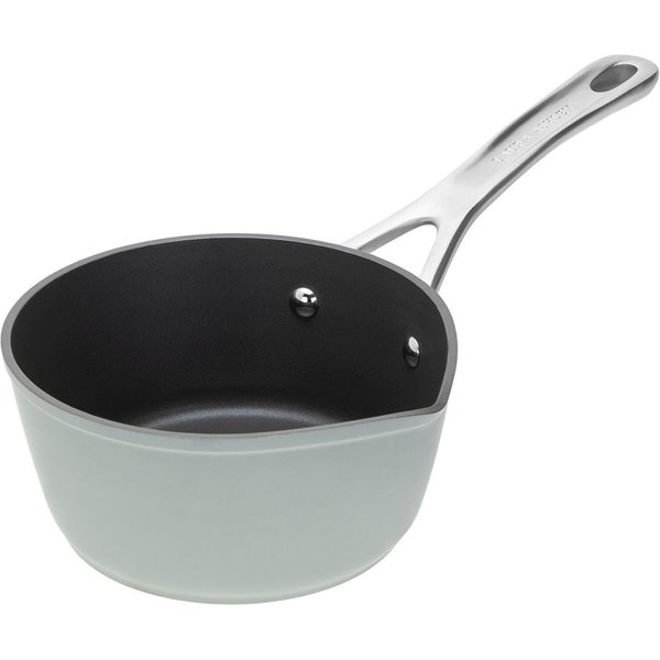 Laura Ashley Forged Aluminium Non-stick Milkpan / Saucepan 16Cm - Sage Leaf, Green