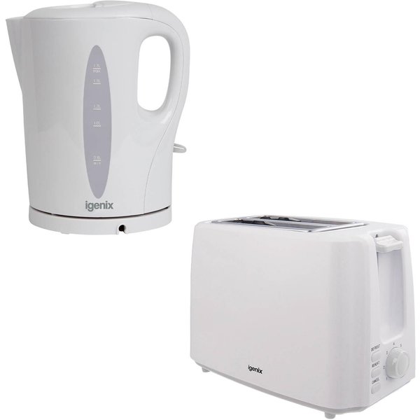 Igenix 1.7L KETTLE & 2 SLICE TOASTER WHITE