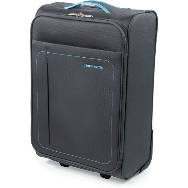Pierre Cardin Ariel 22" Cabin Soft Shell Suitcase, 2 Wheels, 31L Lightweight Polyester Cabin Hand Luggage With 5-year Warranty In Charcoal, Grey