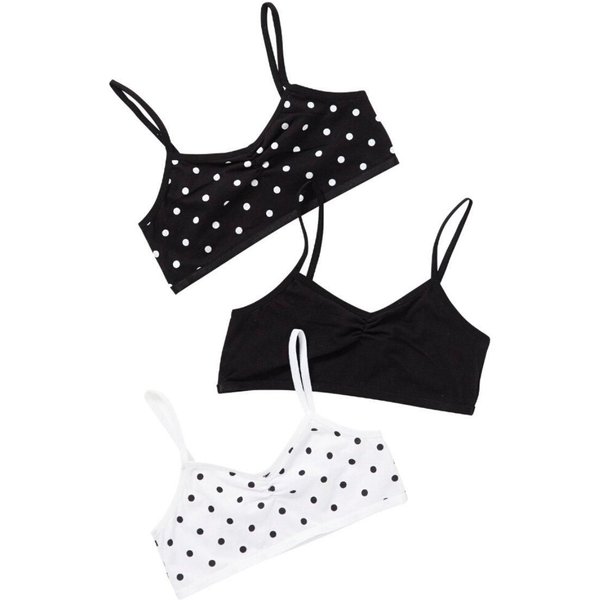 Just Essentials Girl's 3 Pack Crop Tops in Black | Size: 13 Years