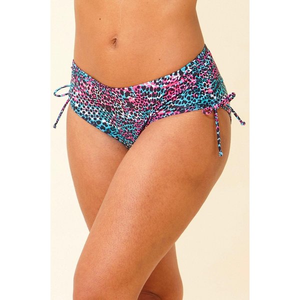 Beachcomber Women's Ruched High Leg Bikini Brief in Turquoise | Size: 16