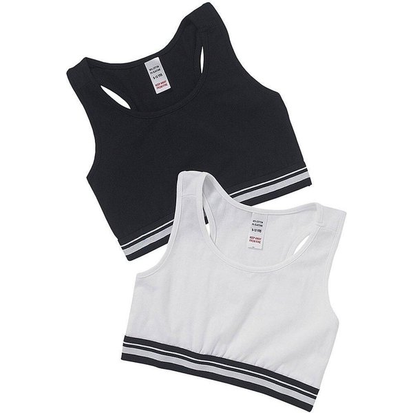 Just Essentials Girl's 2 Pack Sporty Crop Tops in White | Size: 10-11 Years