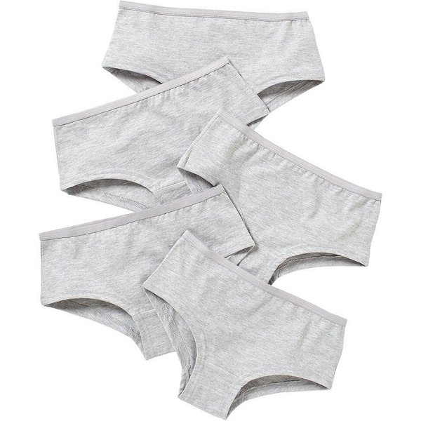 Just Essentials Girl's 5 Pack Plain Hipster Briefs in Mid Grey | Size: 9-10 Years