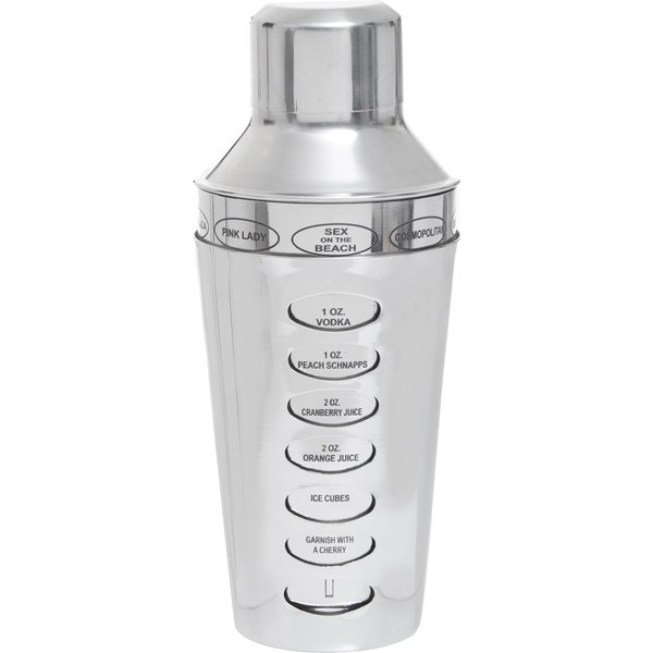 Premier Housewares 500ml Recipe Cocktail Shaker - Stainless Steel, Silver