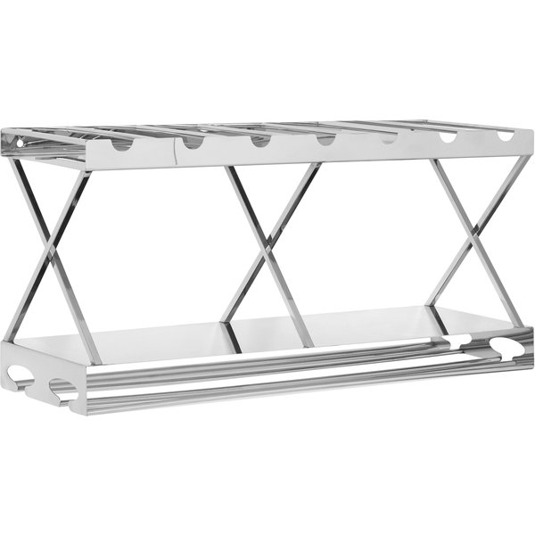 Orsina Elegant 2 Tier 7 Bottle Silver Wine Rack, Space Saving Wine Bottle Rack For Cupboard, Stylish Wine Rack