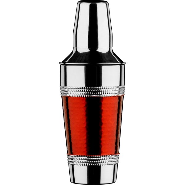 Premier Housewares Hammered Cocktail Shaker - Stainless Steel, Red