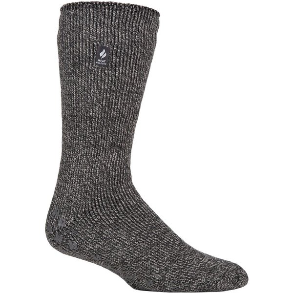 SOCKSHOP Heat Holders Men's 1 Pair 2.3 TOG Plain Slipper Socks in Mid Grey | Size: 6-11