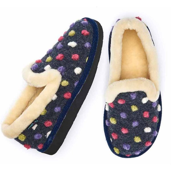 Moshulu Women's 'Peanut Brittle' Spotty Full Slippers in Indigo | Size: 5