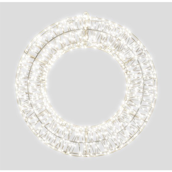 Xmas Haus 50X5Cm 2D White Metal Wreath With 720 Cw LED LED Colour Cool White, Black