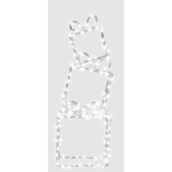 Xmas Haus 3 pcs Stacking Present 190 Warm White led in Black
