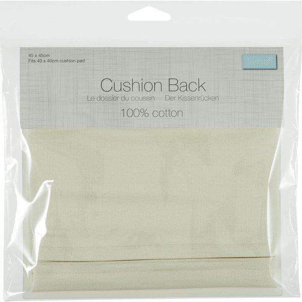 Groves & Thames Cushion Back with Zipper: 45 x 45cm (18 x 18in): Cream | Size: 45 x 45 cm