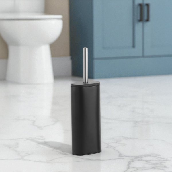 Showerdrape Fortuna Black Steel Toilet Brush & Holder