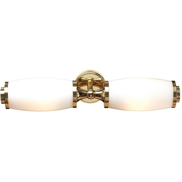 Eliot 2 Light Bathroom Twin Wall Light Polished Brass IP44 G9