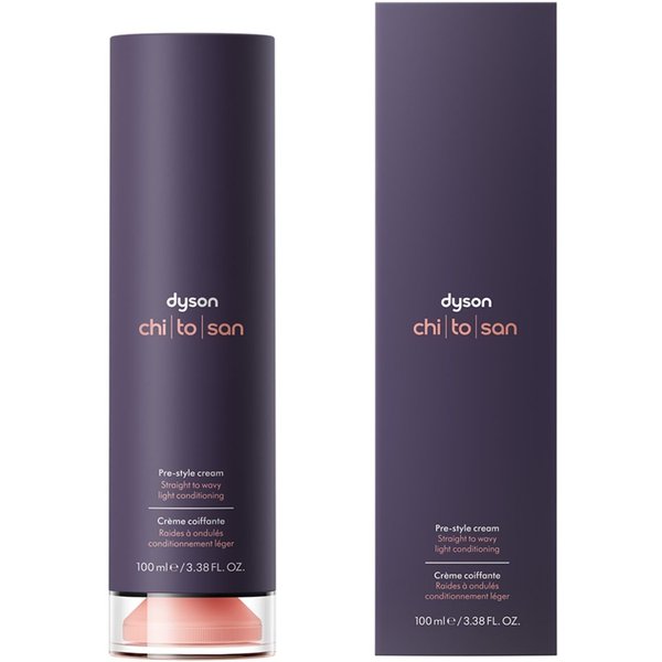 Dyson Chitosan Pre-Style Cream Straight To Wavy Light Conditioning in Black Copper