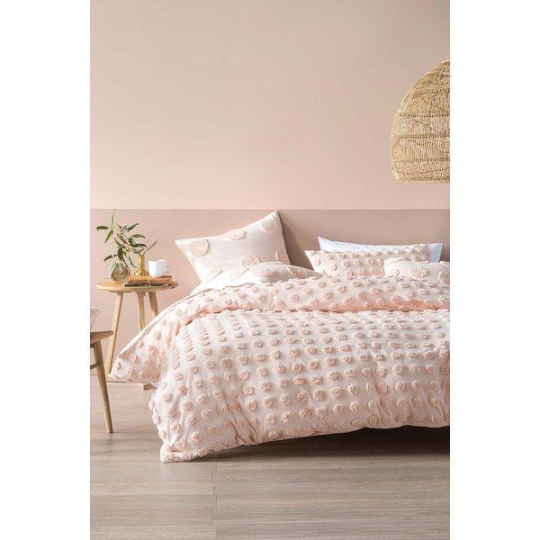 Linen House Haze Super King Duvet Cover Set Cotton Peach, Pink