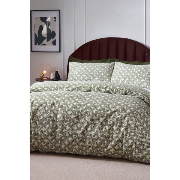 Hoem Alexa Abstract Rich King Duvet Cover Set, Green