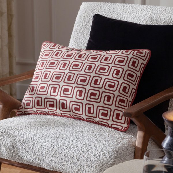 HOEM Safara Printed Cushion in Orange | Size: 50 cm x 35 cm