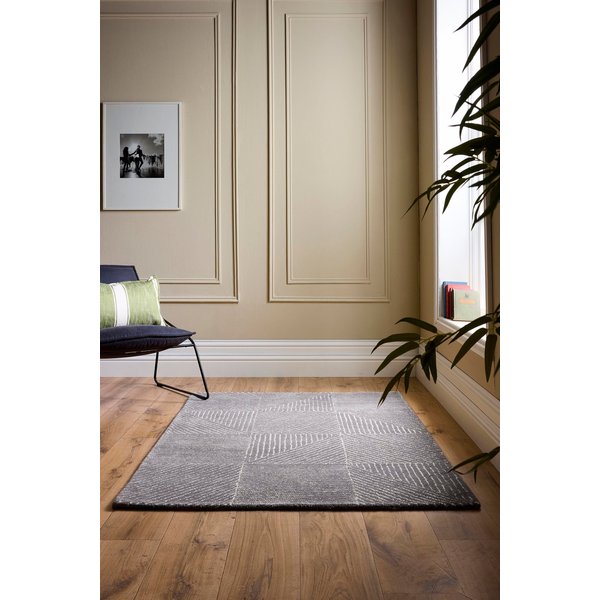 Origins Geometric Charcoal 200X290, Grey