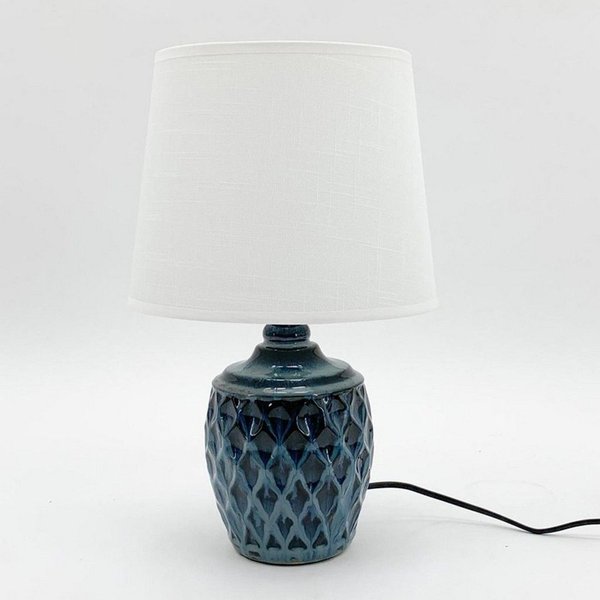MSL 40cm Blue Ceramic Lamp and Shade