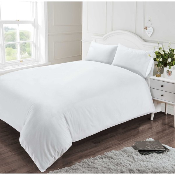 Rapport Home 400 Thread Count Cotton Quilt Cover in White | Size: Single