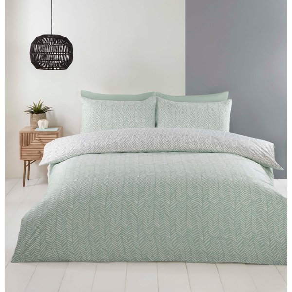 Rapport Home Helston Duvet Set Single Duck Egg, Blue