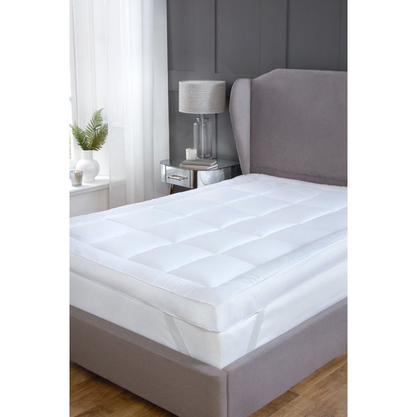 Rapport Home Microfibre Mattress Topper 10 Cm Deep (White) in White | Size: Single