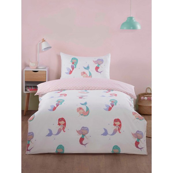 Rapport Home Little Mermaids Microfibre Reversible Duvet Cover Set with Pillowcase | Size: Toddler